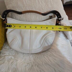 White Leather Small Coach Bag